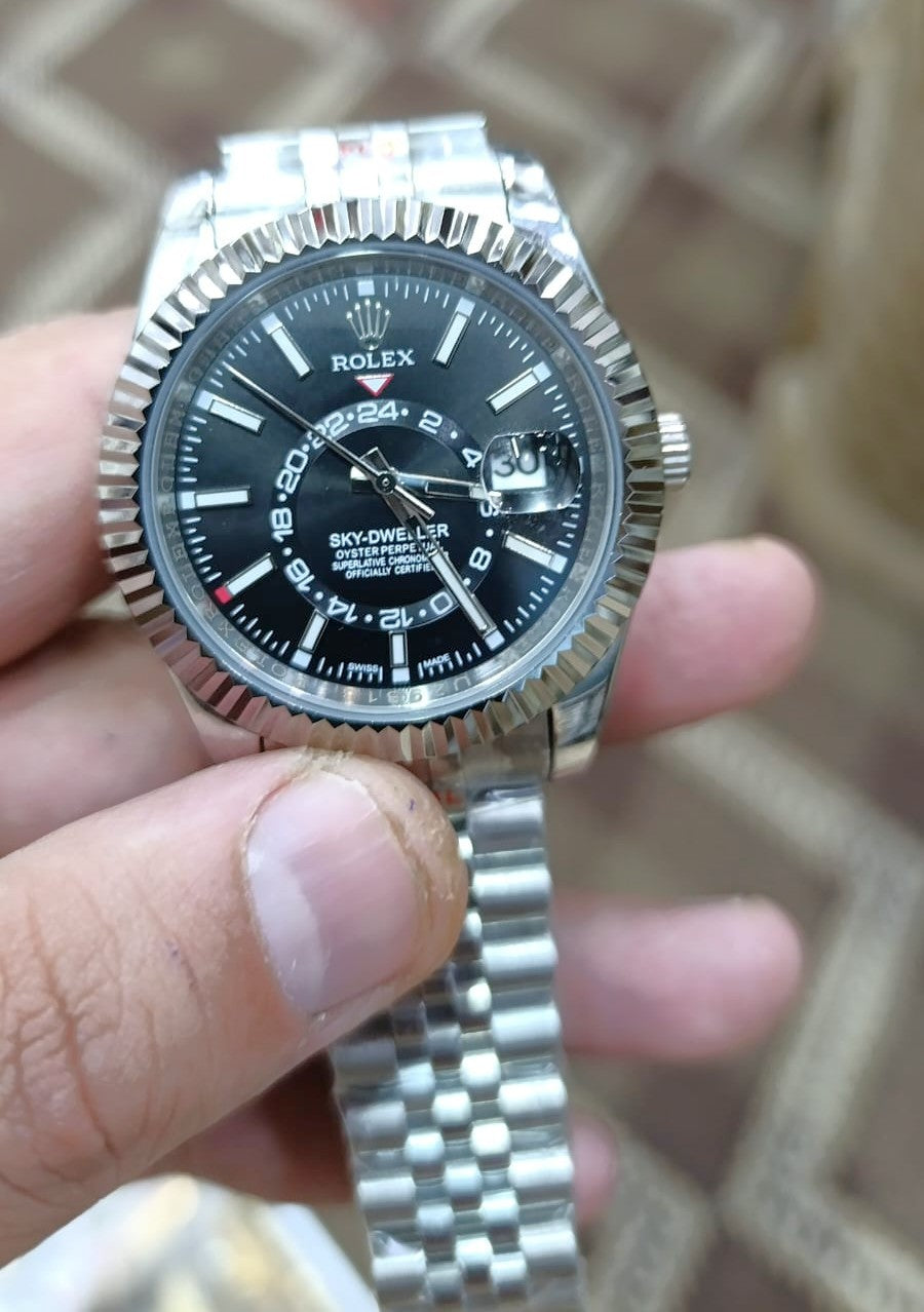 Rolex black dial with silver